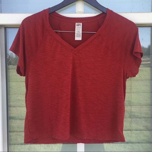 JoyLab Tops - Joy Lab deep red v neck short sleeve top size XS